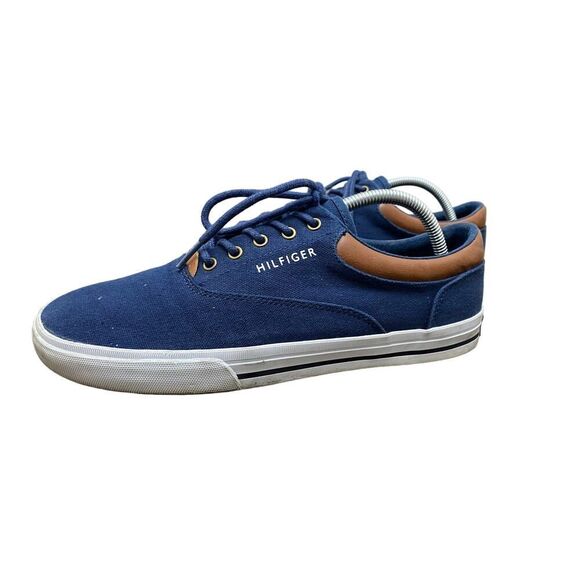 Tommy Hilfiger Canvas Sneakers Casual Shoes Navy Blue Dadcore Men's Size 9 - Picture 1 of 6